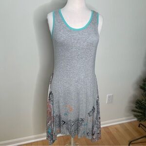 Sweet Hand Painted Boutique Spring / Summer Vacay Cruise Tank Dress Hi Low NWT M